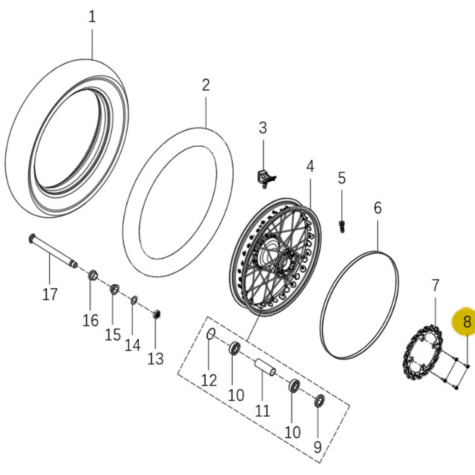 Kove Rear Wheel - 450 Rally Pro