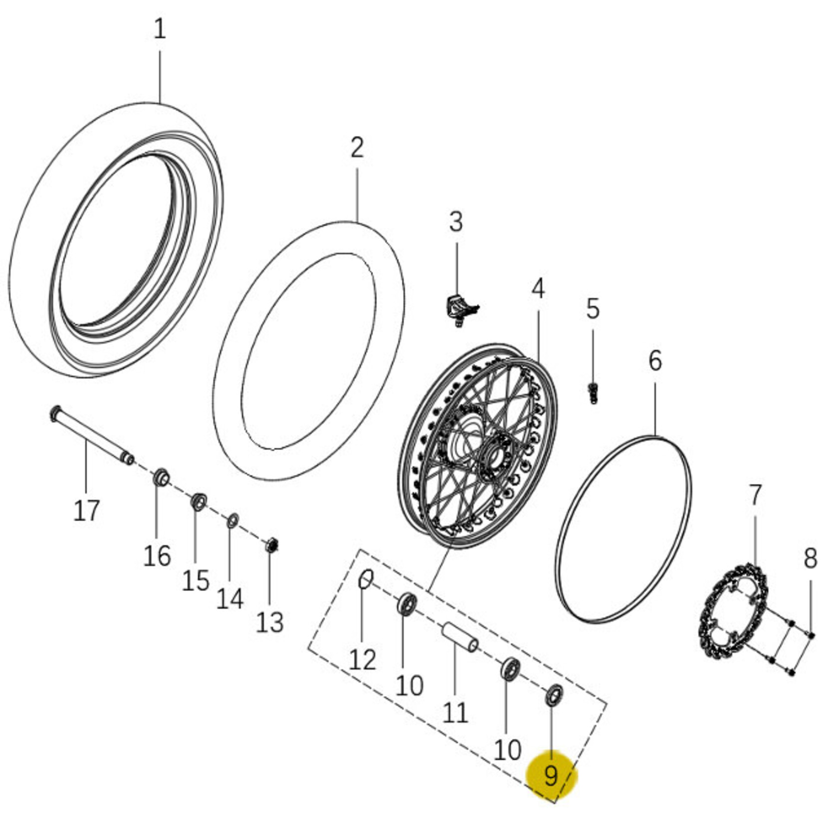 Kove Rear Wheel - 450 Rally Pro