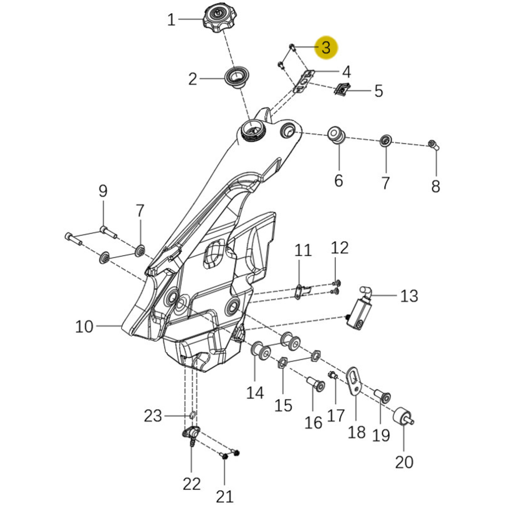 Kove Front Fuel Tank - Left - 450 Rally Pro