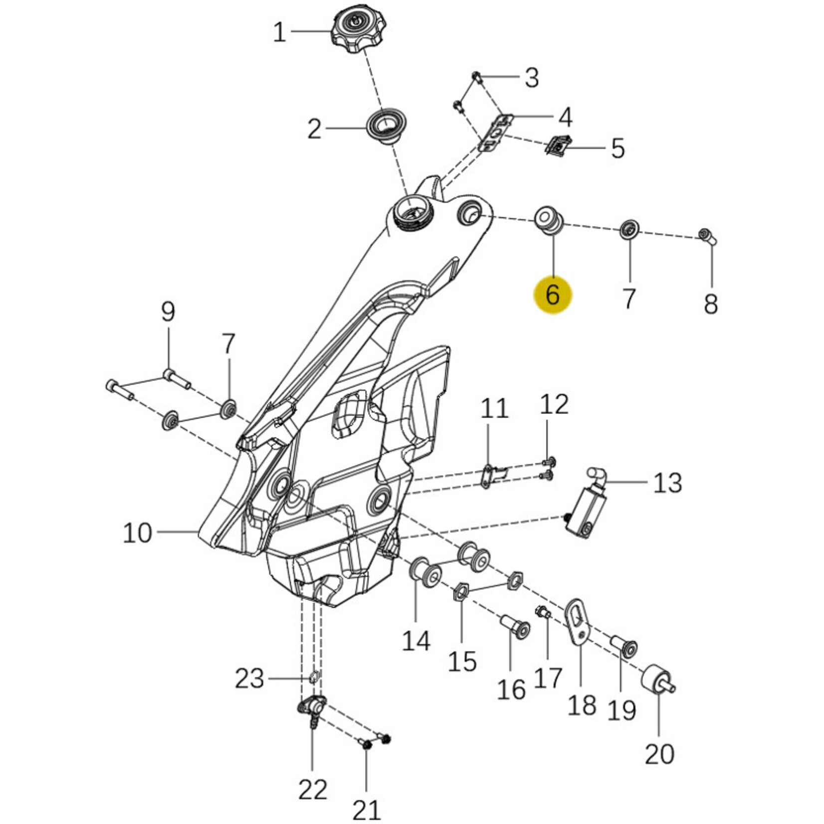 Kove Front Fuel Tank - Left - 450 Rally Pro