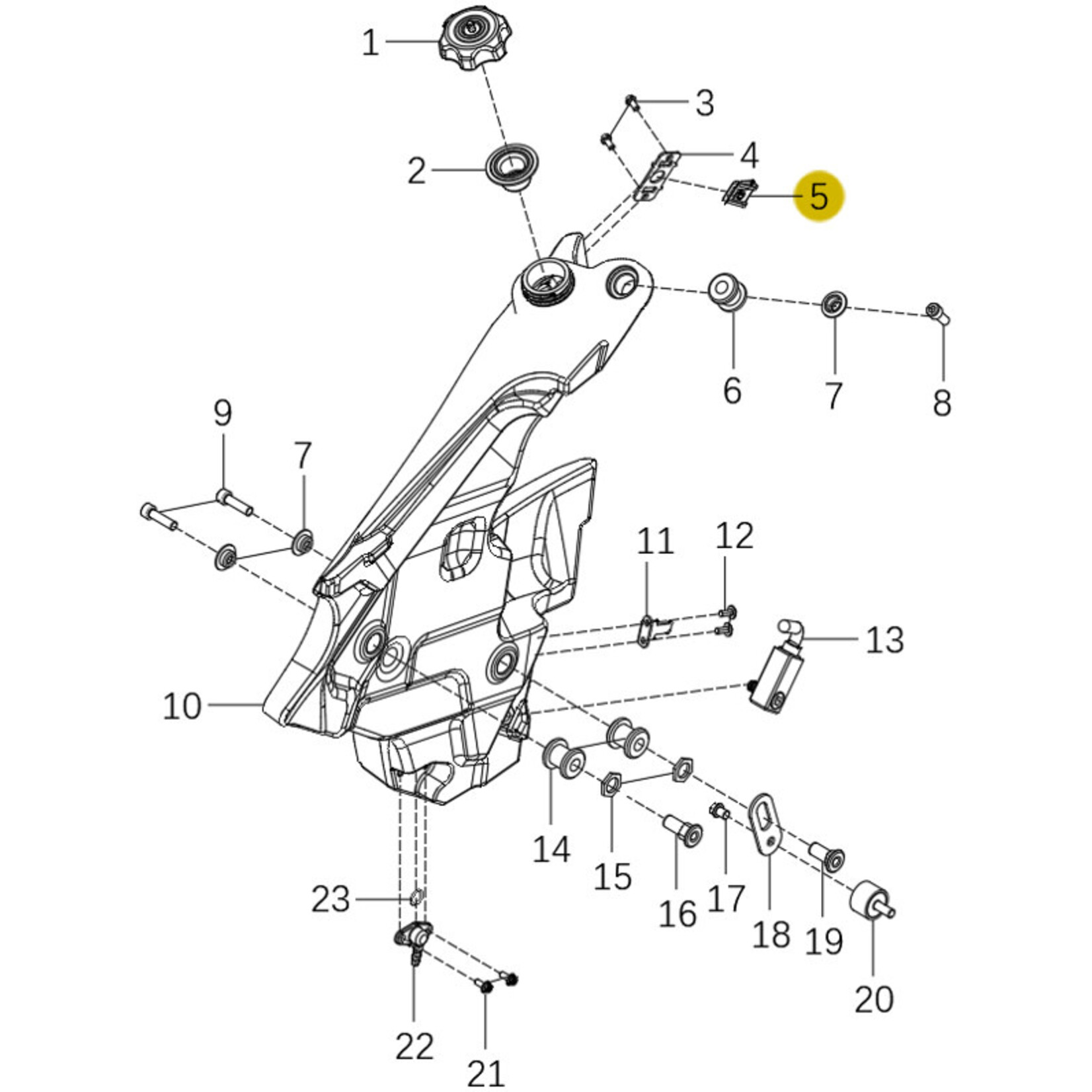 Kove Front Fuel Tank - Left - 450 Rally Pro