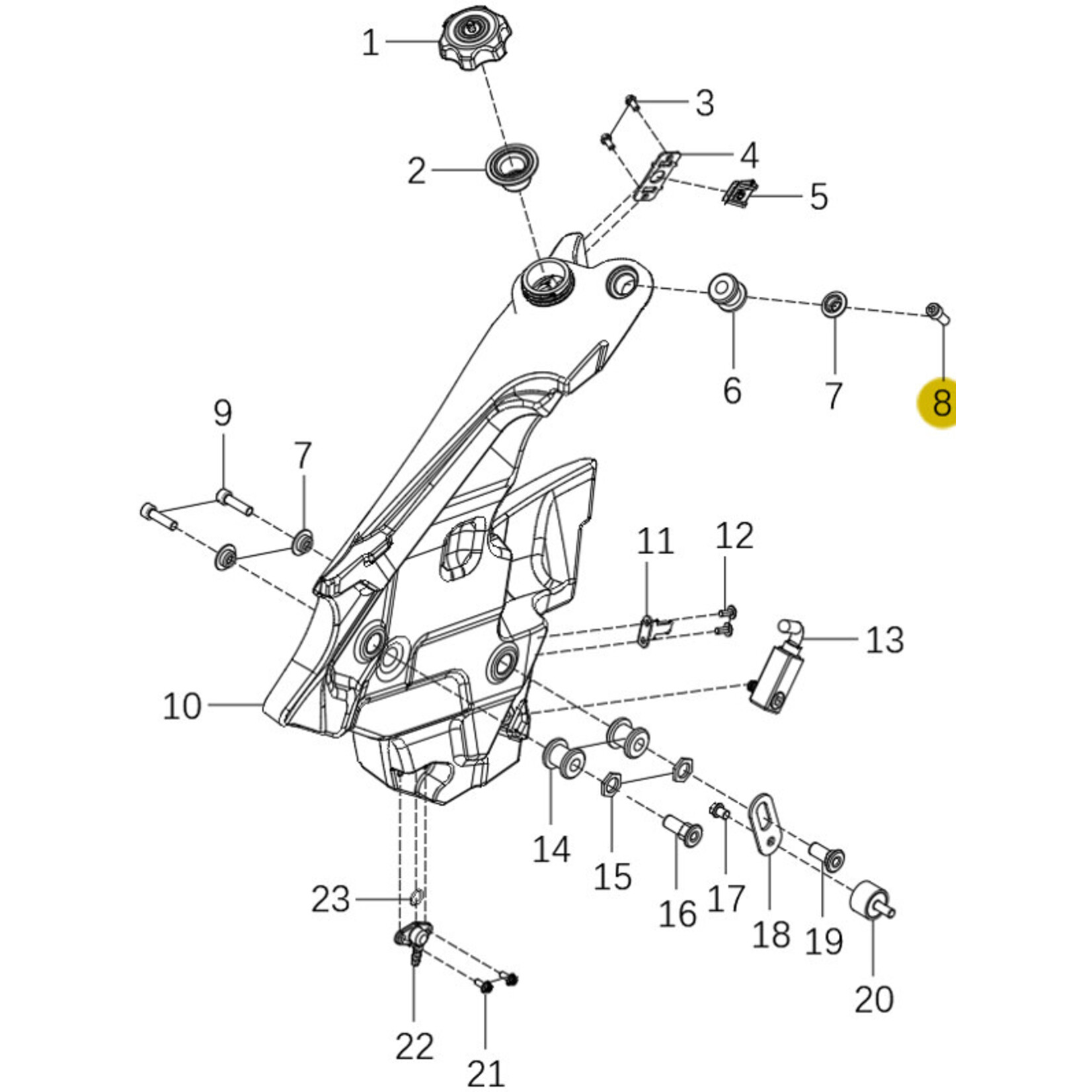 Kove Front Fuel Tank - Left - 450 Rally Pro