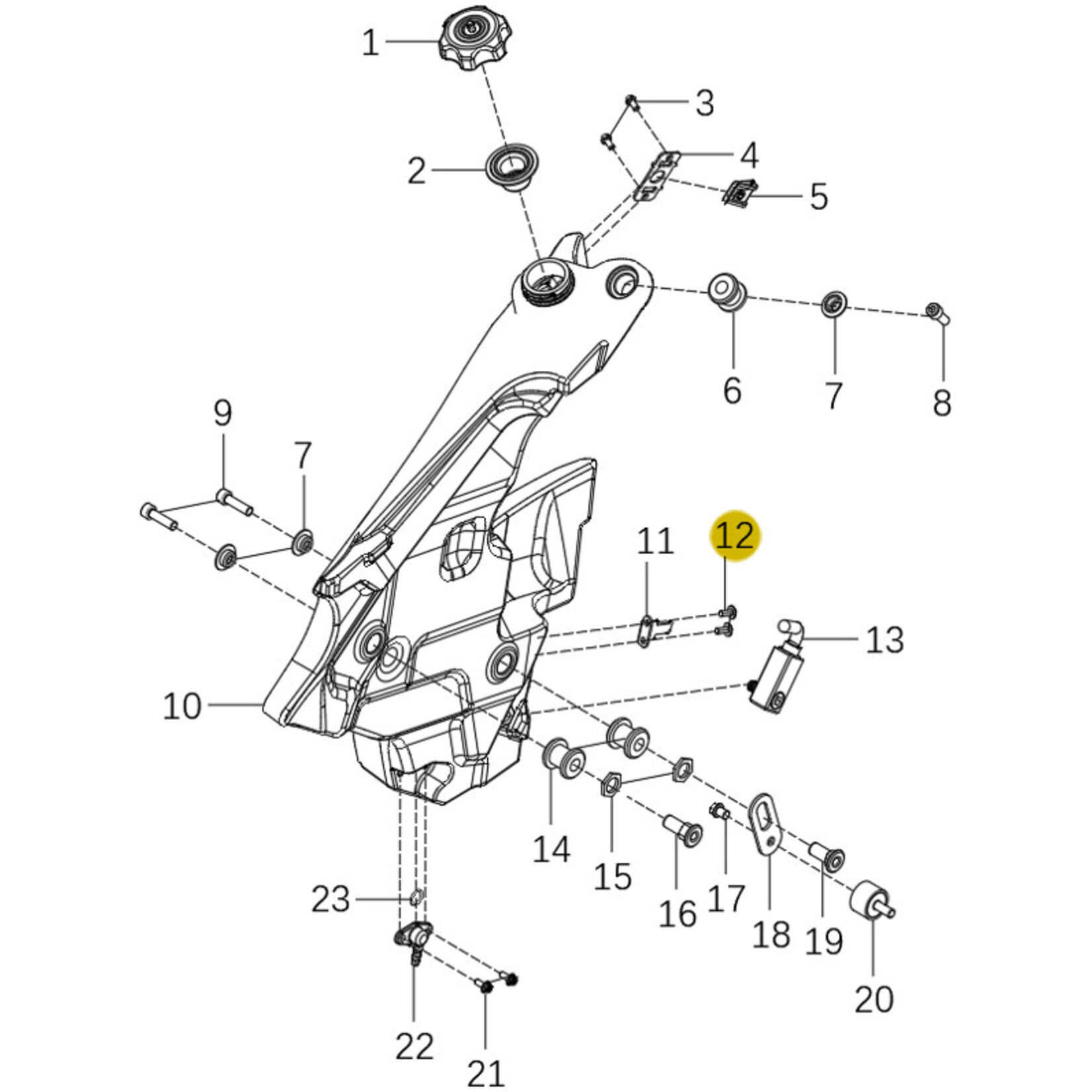 Kove Front Fuel Tank - Left - 450 Rally Pro