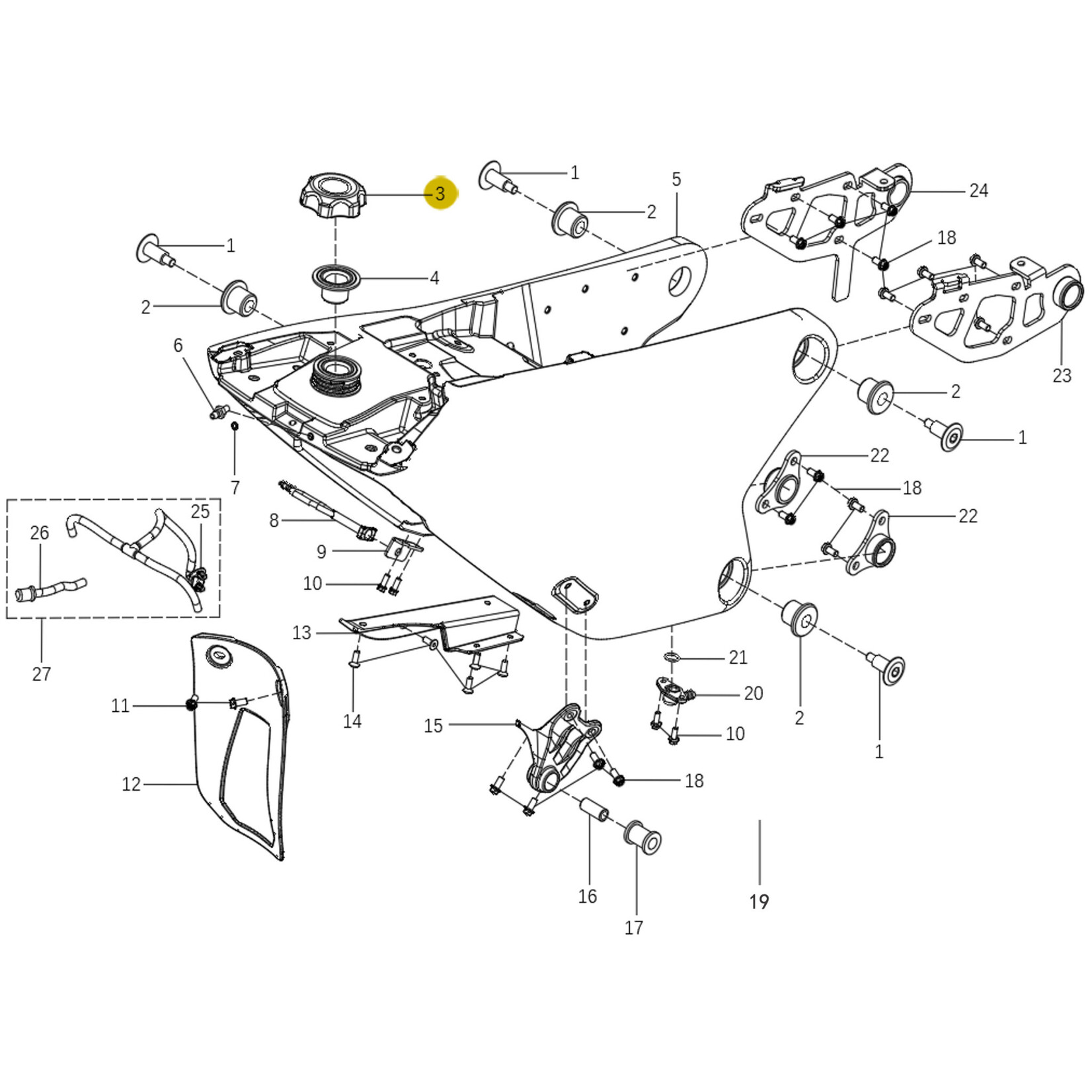 Kove Rear Fuel Tank - 450 Rally Pro