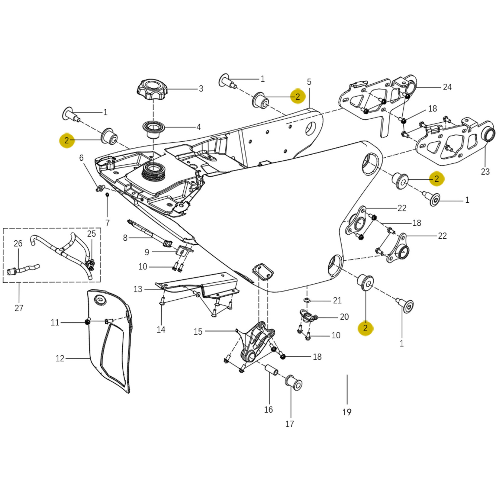 Kove Rear Fuel Tank - 450 Rally Pro