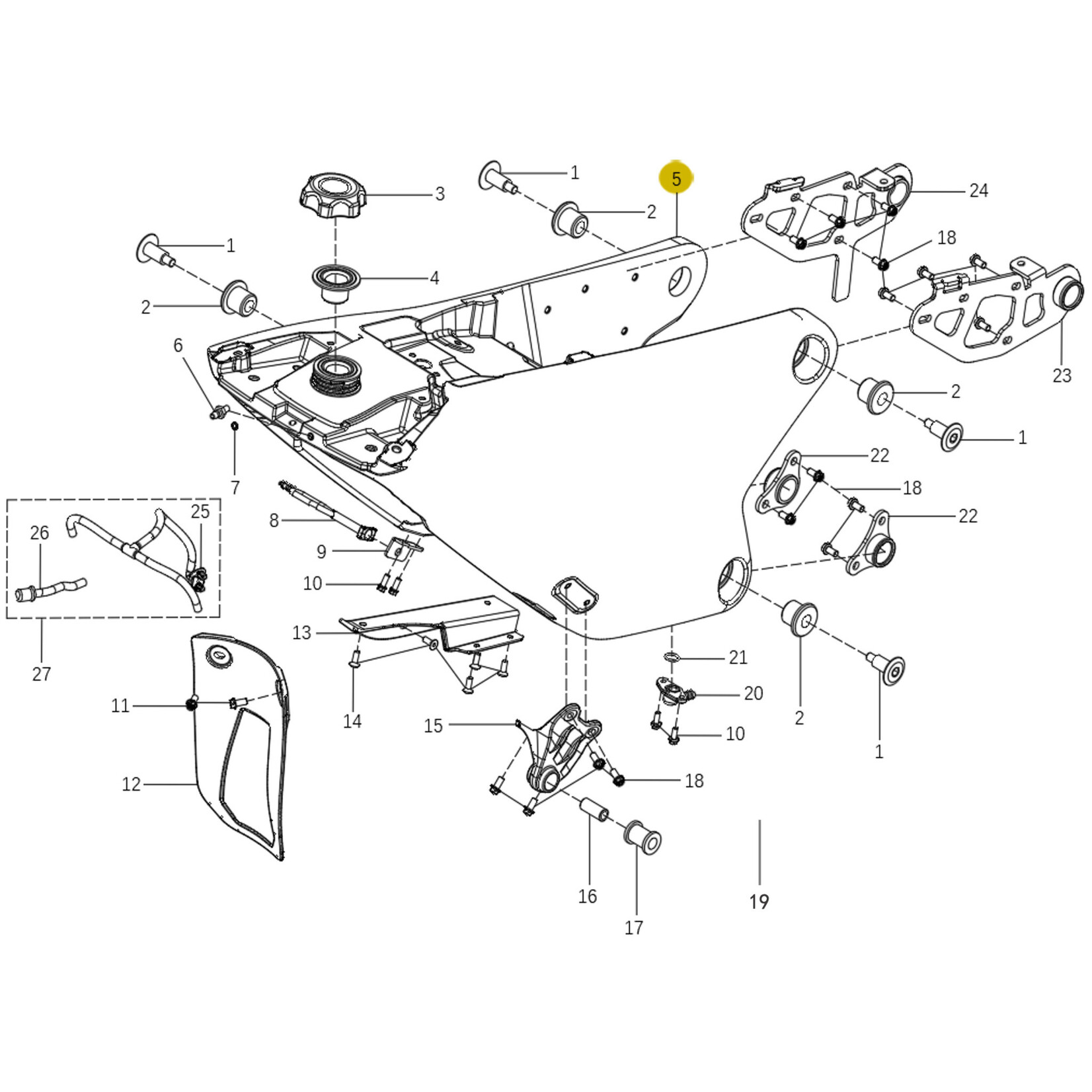 Kove Rear Fuel Tank - 450 Rally Pro