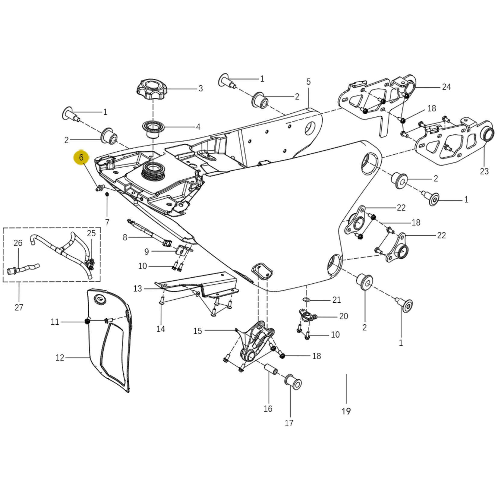 Kove Rear Fuel Tank - 450 Rally Pro
