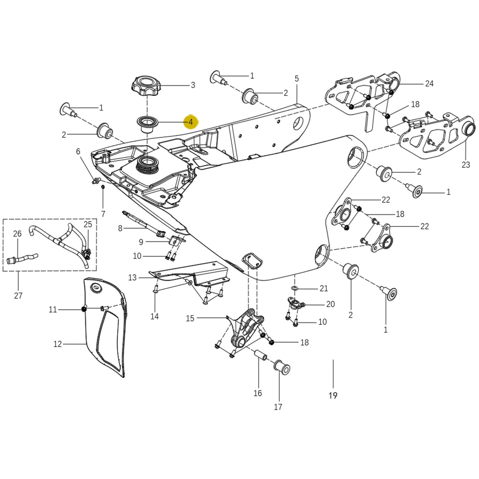 Kove Rear Fuel Tank - 450 Rally Pro
