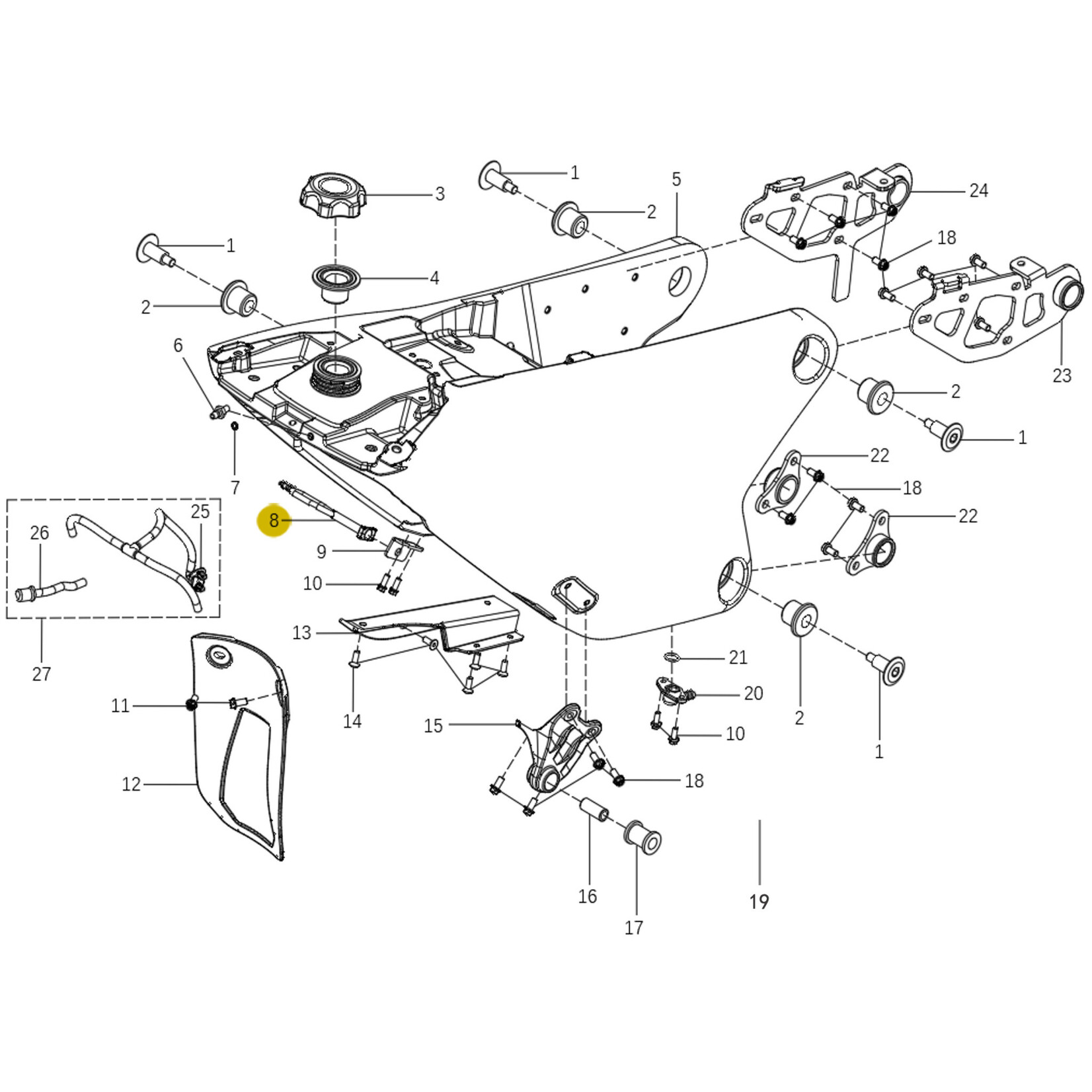Kove Rear Fuel Tank - 450 Rally Pro