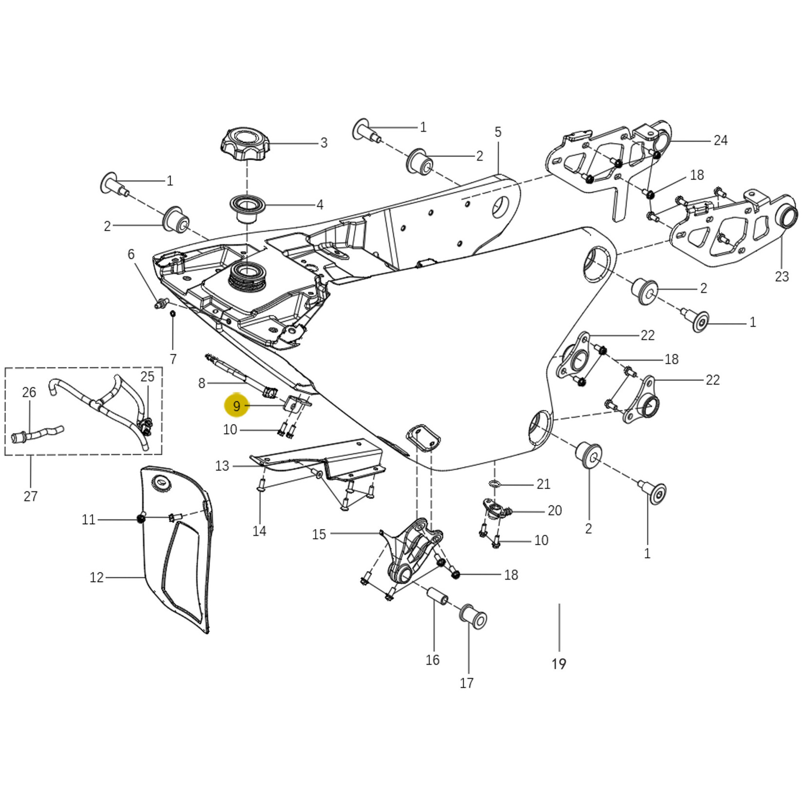 Kove Rear Fuel Tank - 450 Rally Pro