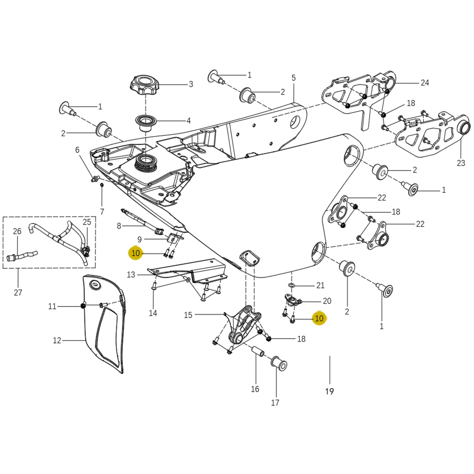 Kove Rear Fuel Tank - 450 Rally Pro