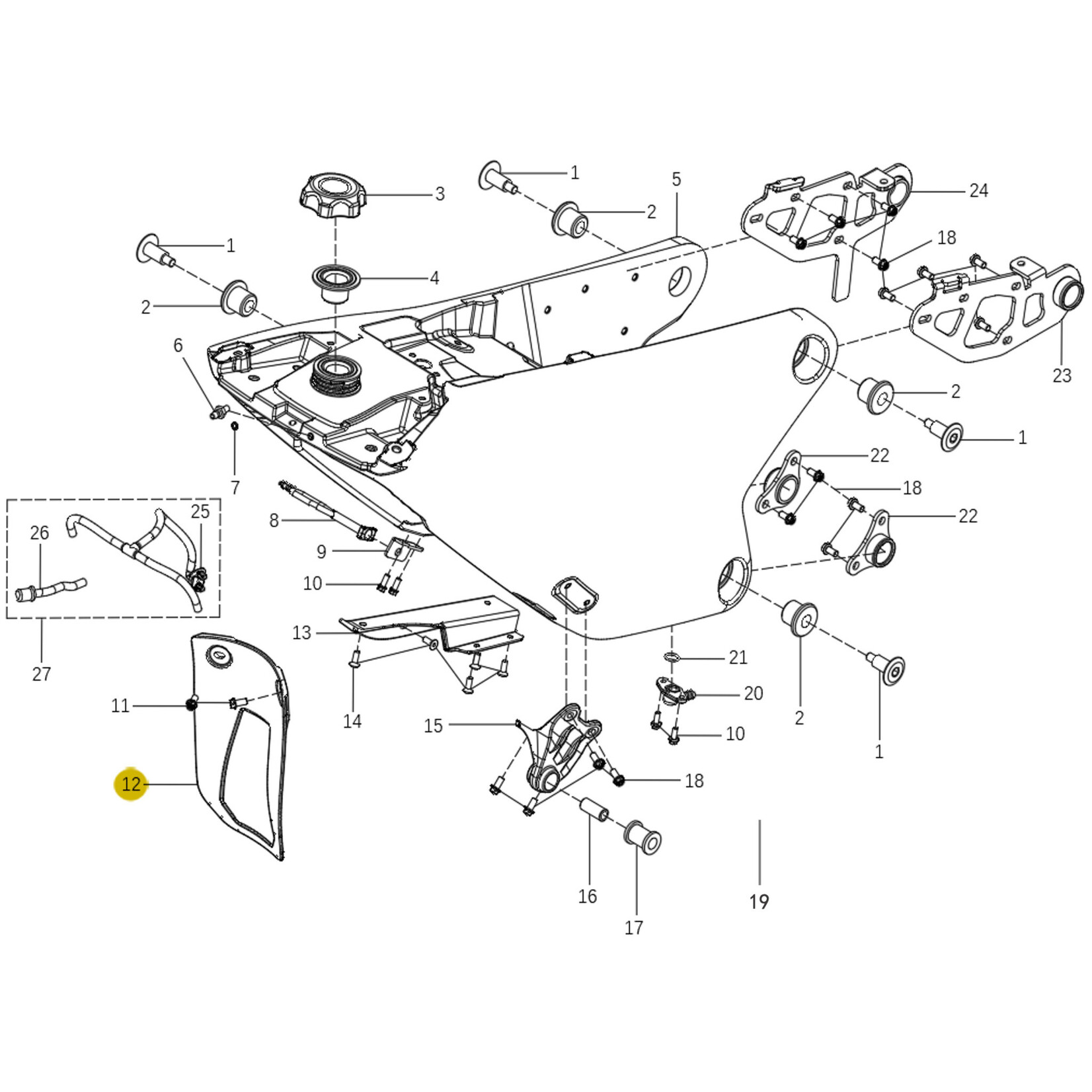 Kove Rear Fuel Tank - 450 Rally Pro