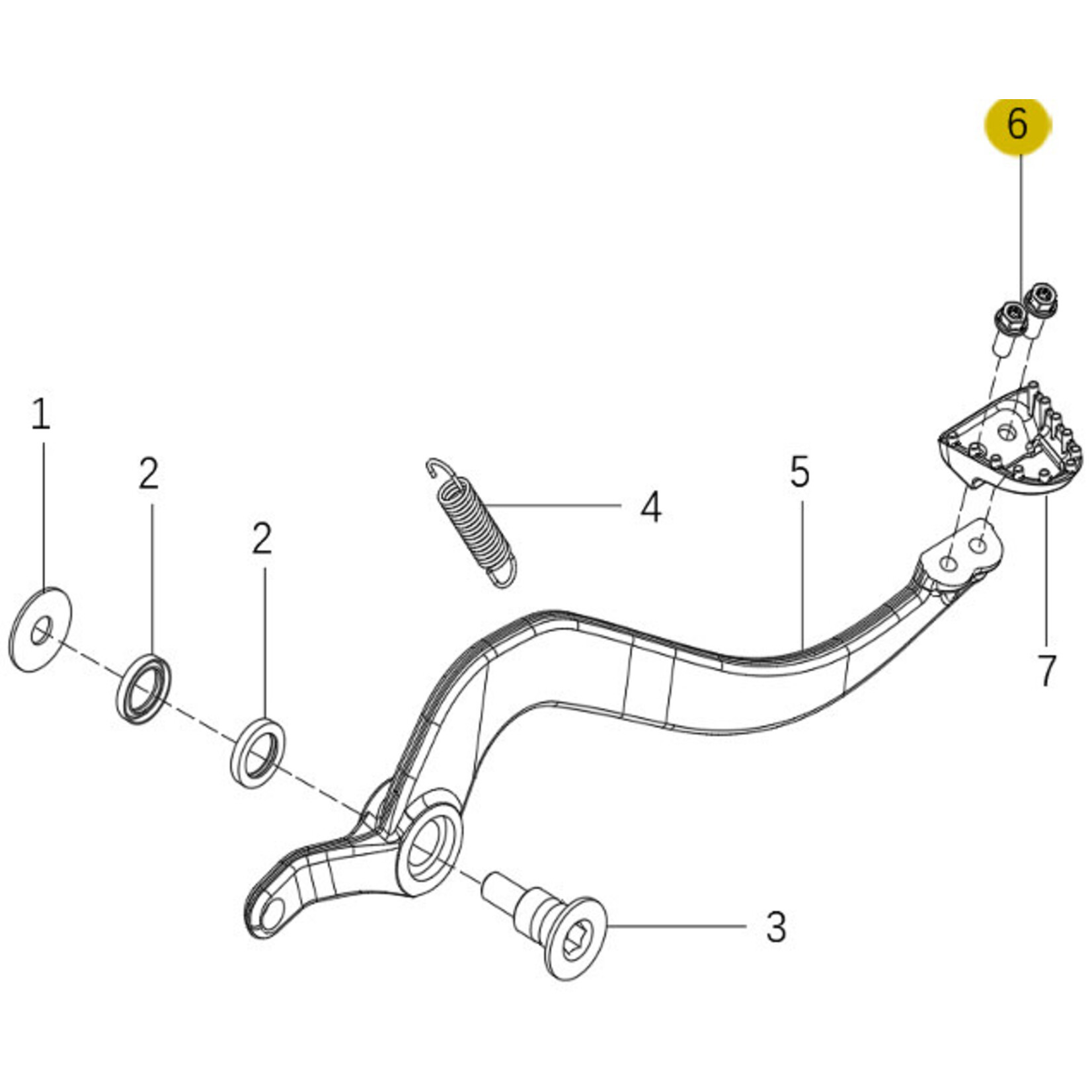 Kove Rear Brake Pedal - 450 Rally Pro