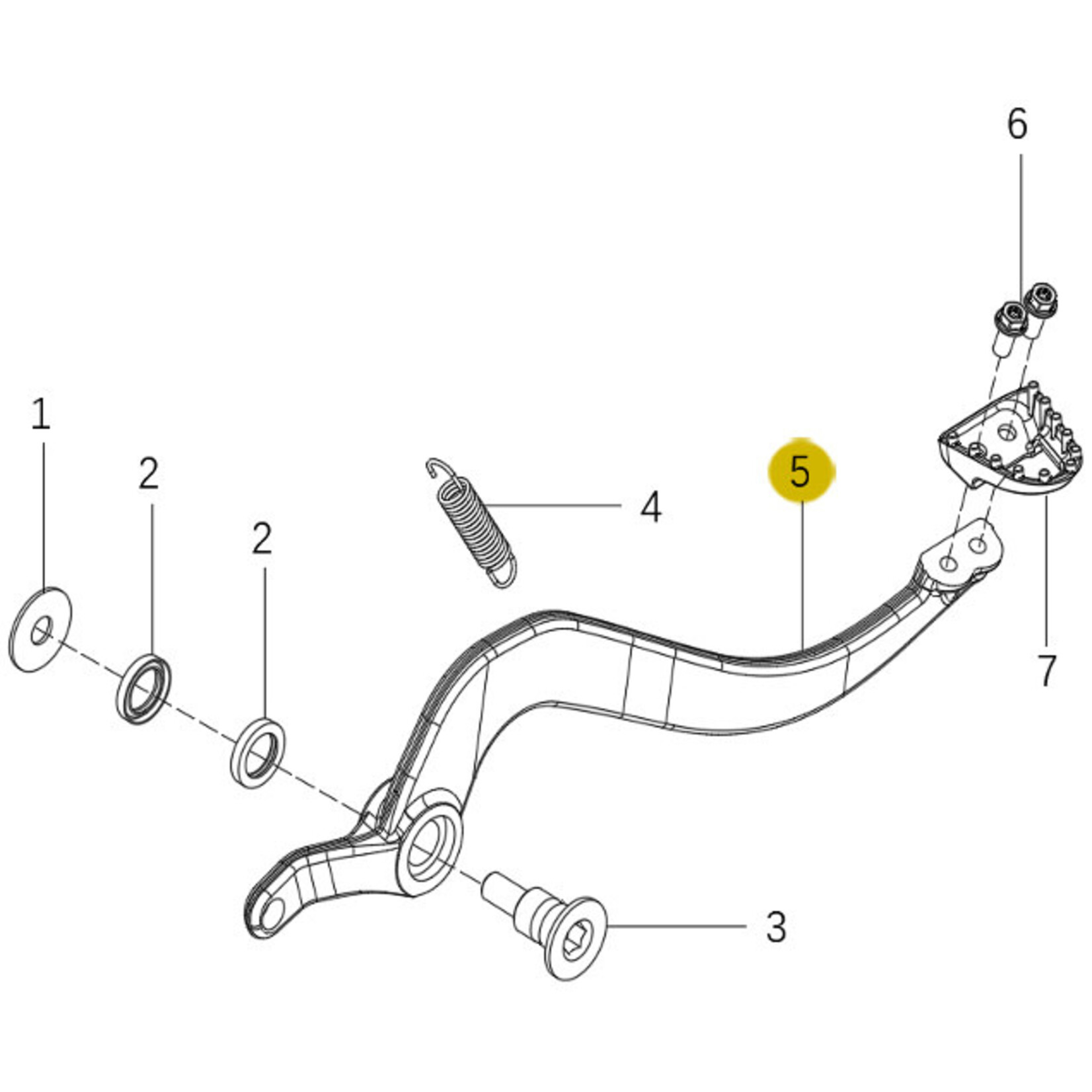 Kove Rear Brake Pedal - 450 Rally Pro