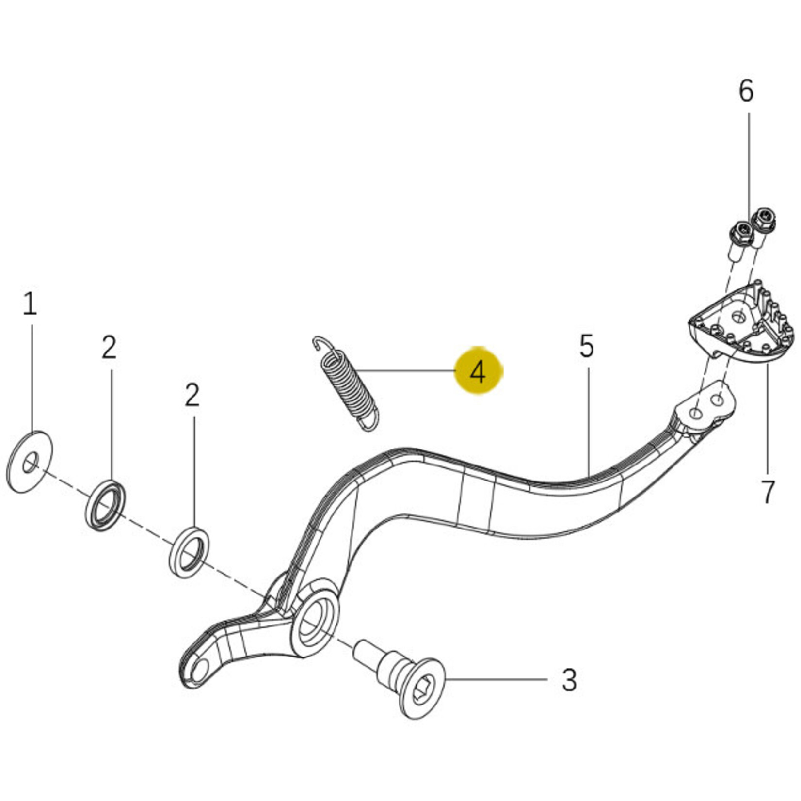 Kove Rear Brake Pedal - 450 Rally Pro