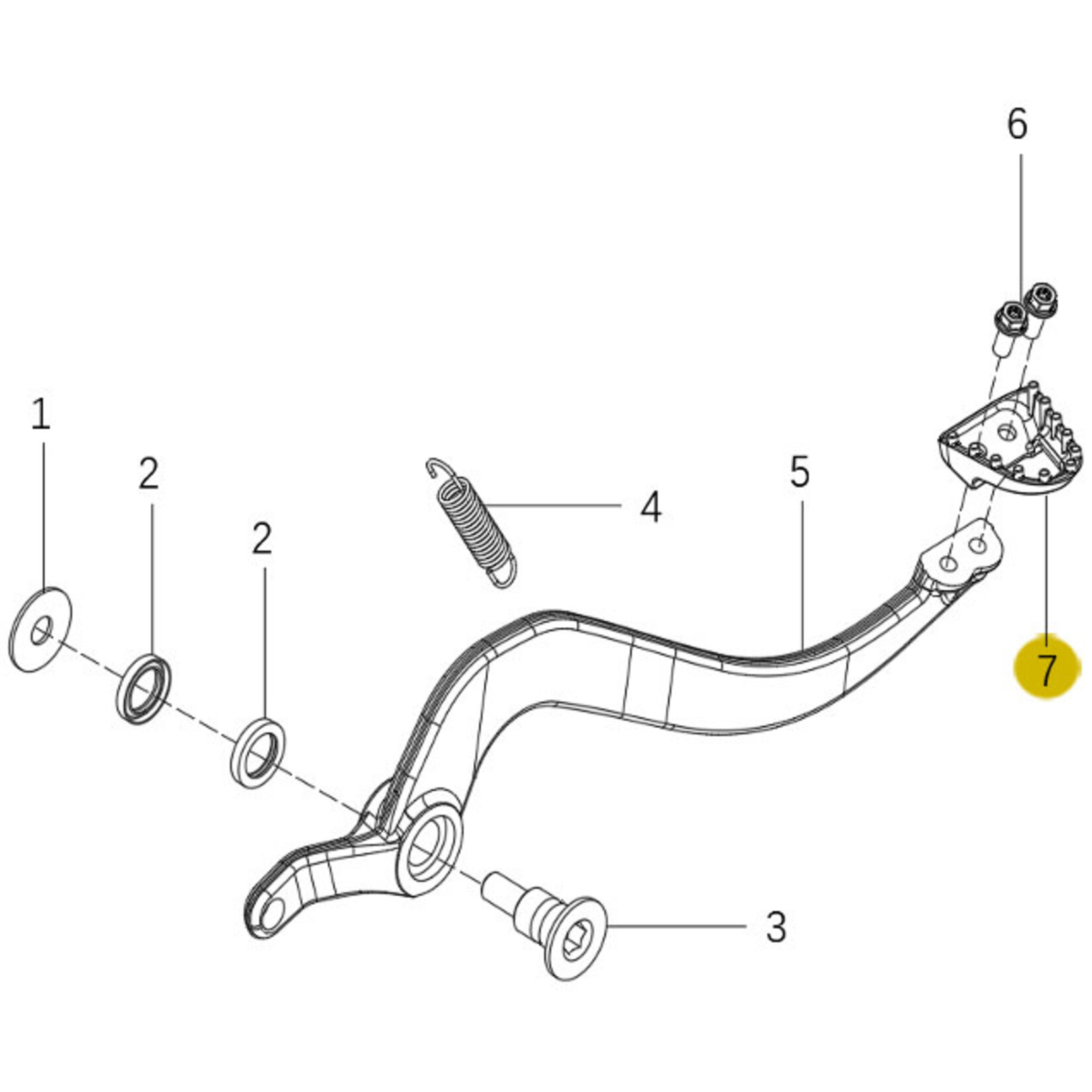 Kove Rear Brake Pedal - 450 Rally Pro