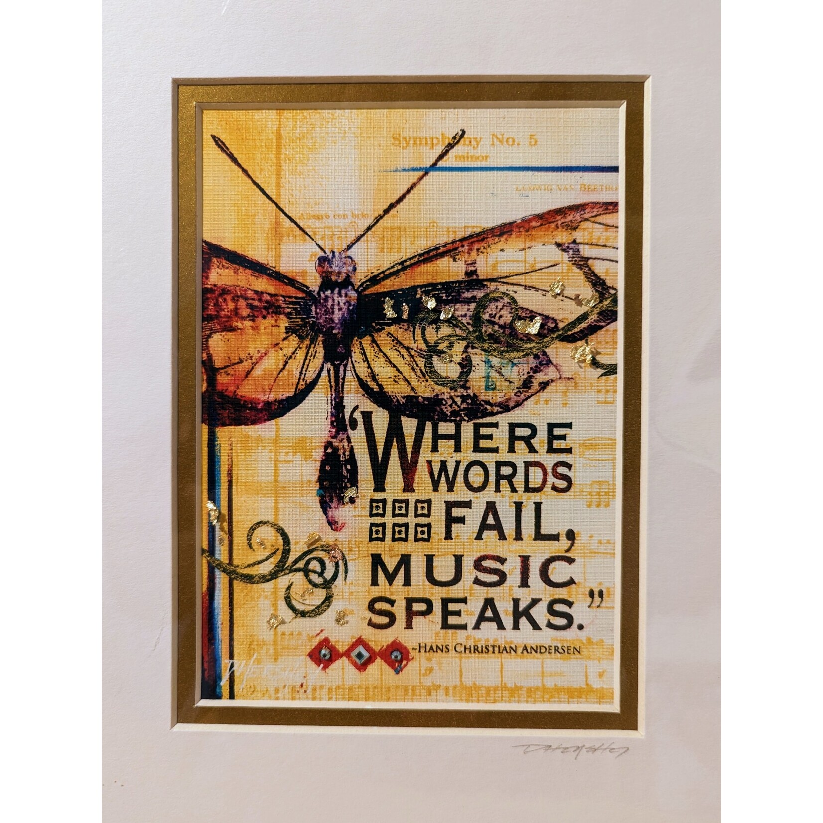 Deborah Hershey Designs "Where Words Fail, Music Speaks" - matted print