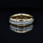 Modern Heirloom® 18K and Platinum Wheatleaf Bevel Band