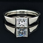 Modern Heirloom® 14KW Princess Bridge Solitaire Ring, .54ct