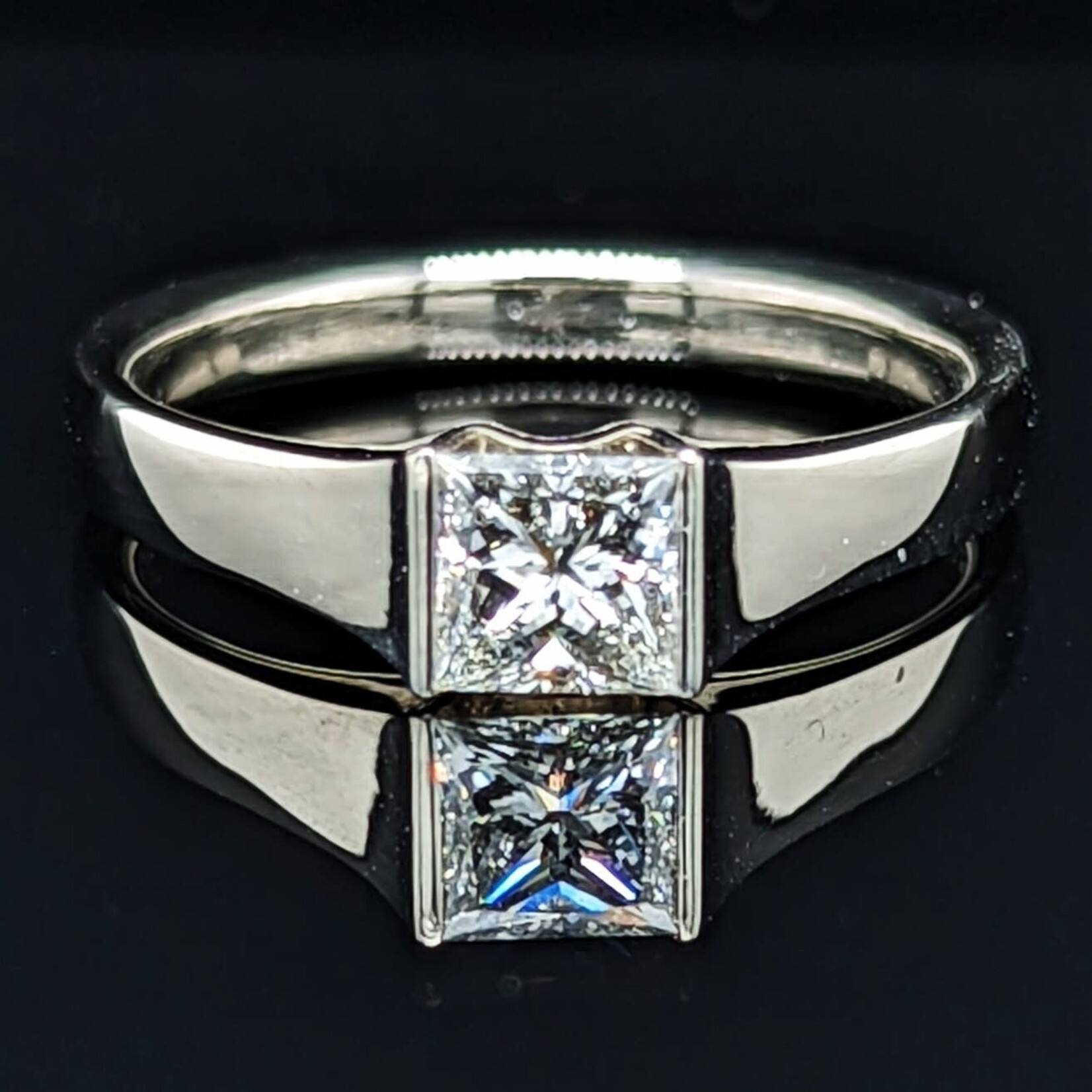 Modern Heirloom® 14KW Princess Bridge Solitaire Ring, .54ct