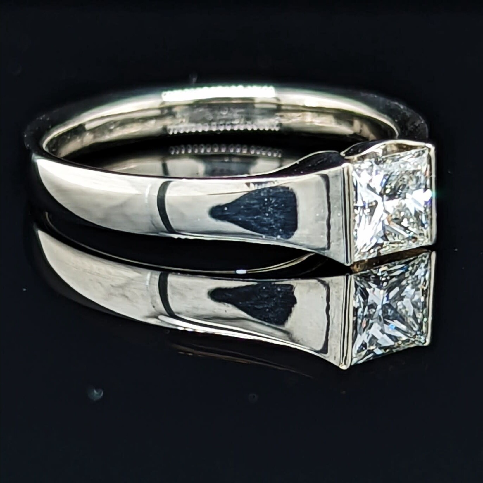 Modern Heirloom® 14KW Princess Bridge Solitaire Ring, .54ct