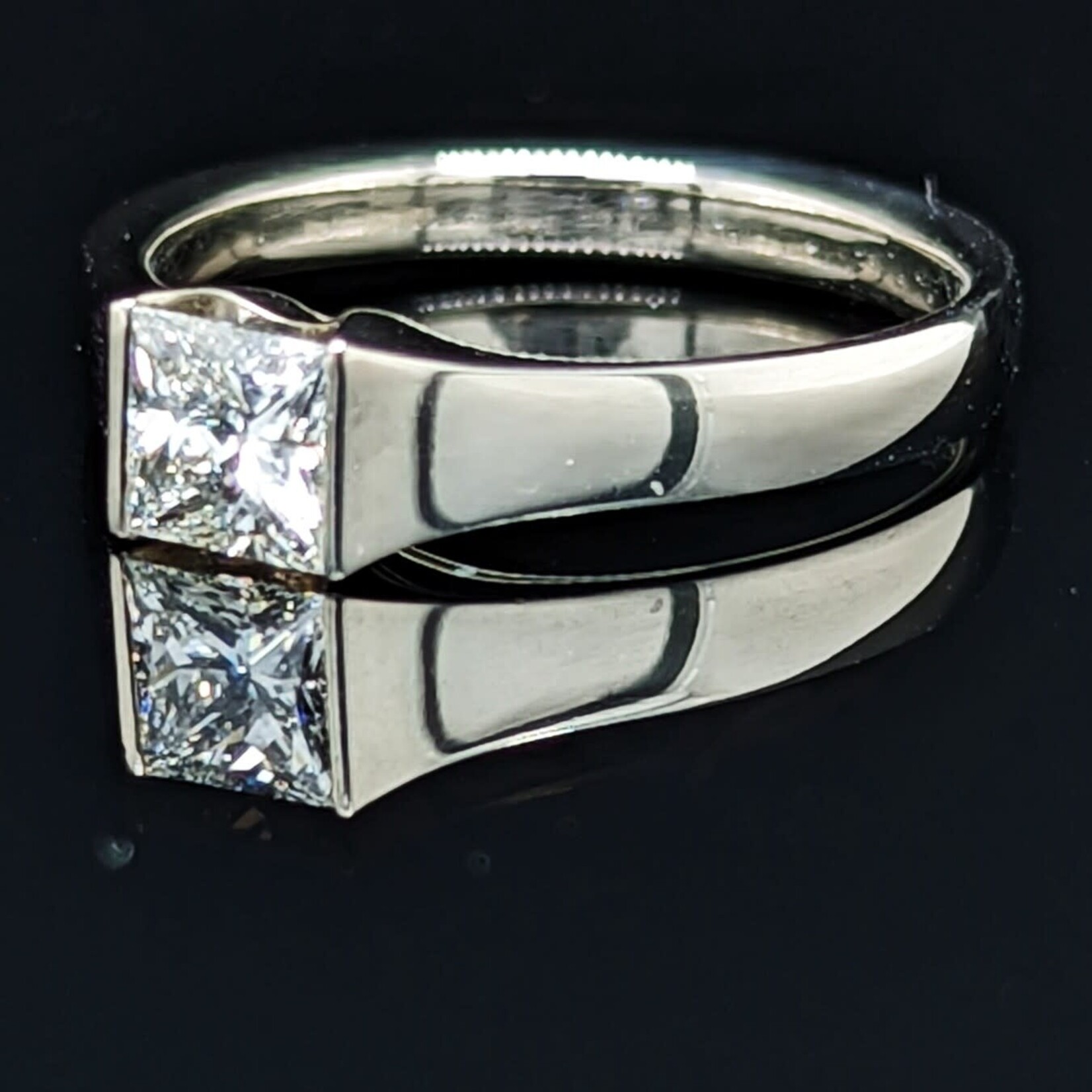 Modern Heirloom® 14KW Princess Bridge Solitaire Ring, .54ct