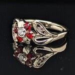 Modern Heirloom® Flower Cluster Ring w/ Diamond and Red Sapphire