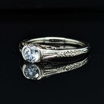 Modern Heirloom® Deco HB Scroll Filigree Ring .42ct, 14kw Sz6.75
