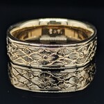 Modern Heirloom® Square Flower Tile Band, 6mm wide, 14KY, Sz 10.0