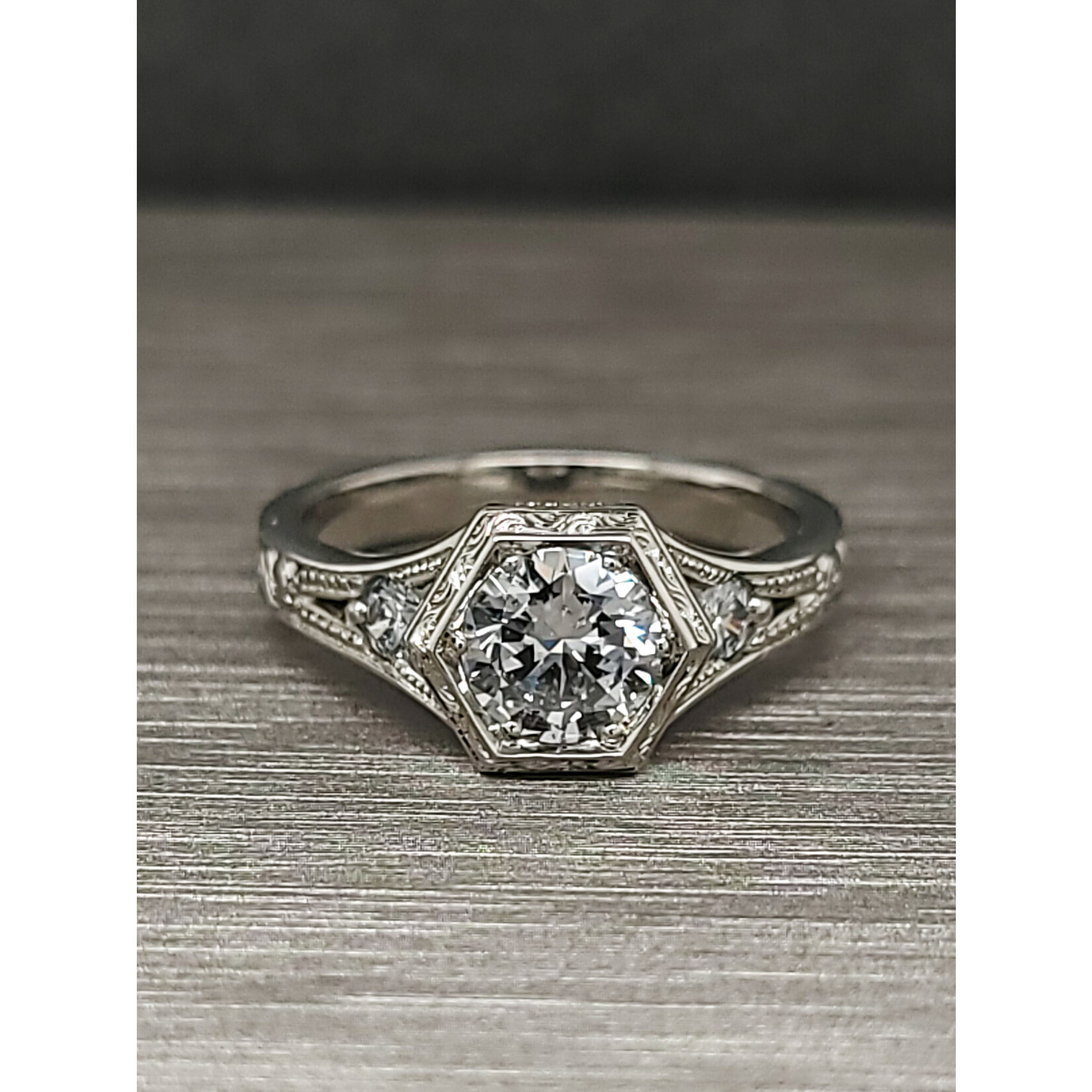 Modern Heirloom® Deco Hexagon Diamond Ring - .90ct