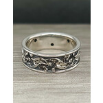 Modern Heirloom® Leaves Band - Black Diamond & Sterling