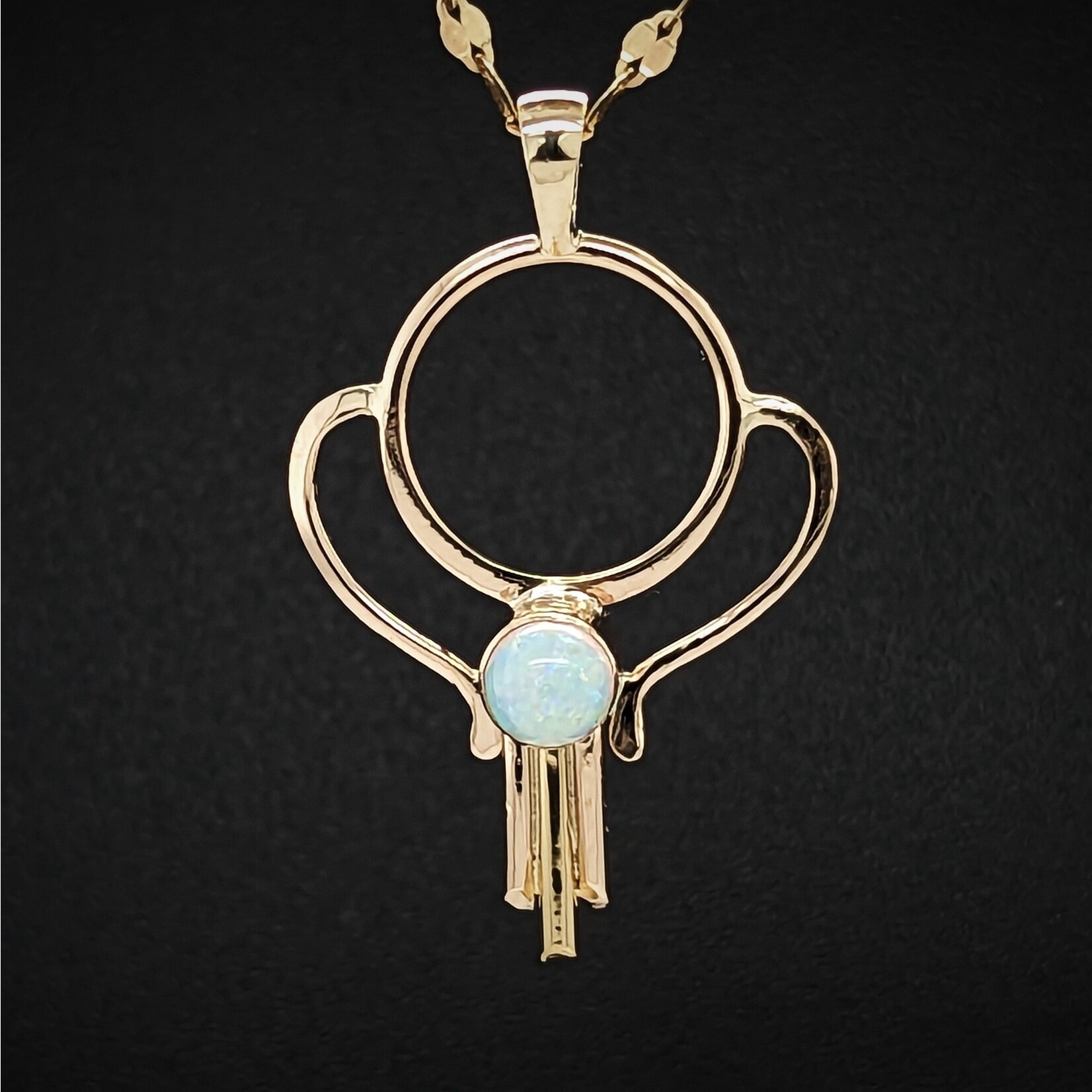 Modern Heirloom® Art Deco 18" Necklace 14K Yellow Gold w/  5mm Opal