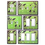 All Fired Up! Ltd. Songbirds (Green) - Single Switch Cover