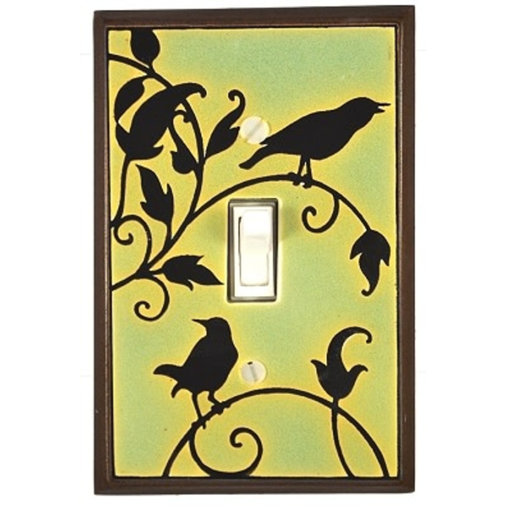 All Fired Up! Ltd. Songbirds (Green) - Single Switch Cover