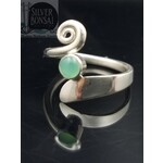 Modern Heirloom® Chrysoprase 12g, Blade Spiral Ring  in SS