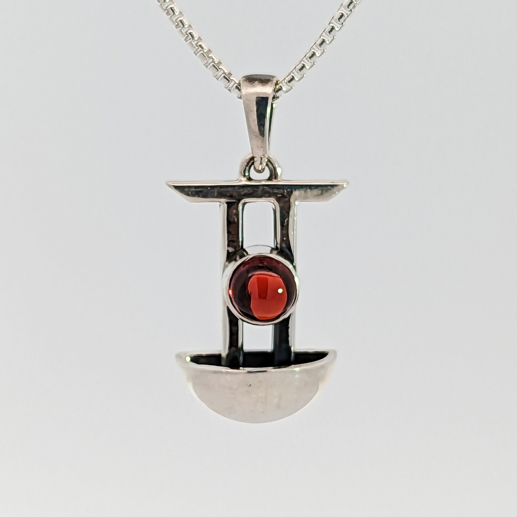 Modern Heirloom® Torii Necklace, Garnet & Sterling
