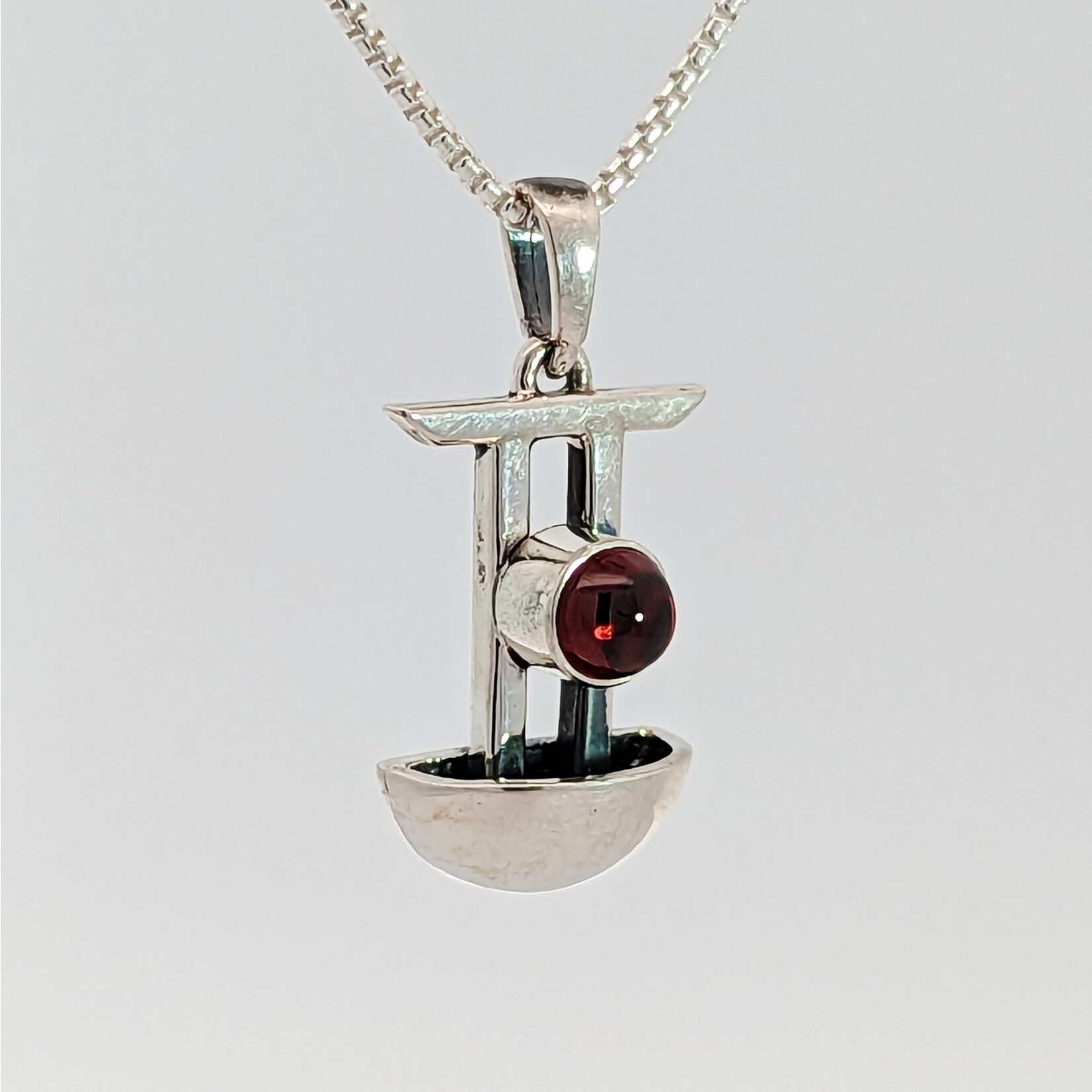 Modern Heirloom® Torii Necklace, Garnet & Sterling