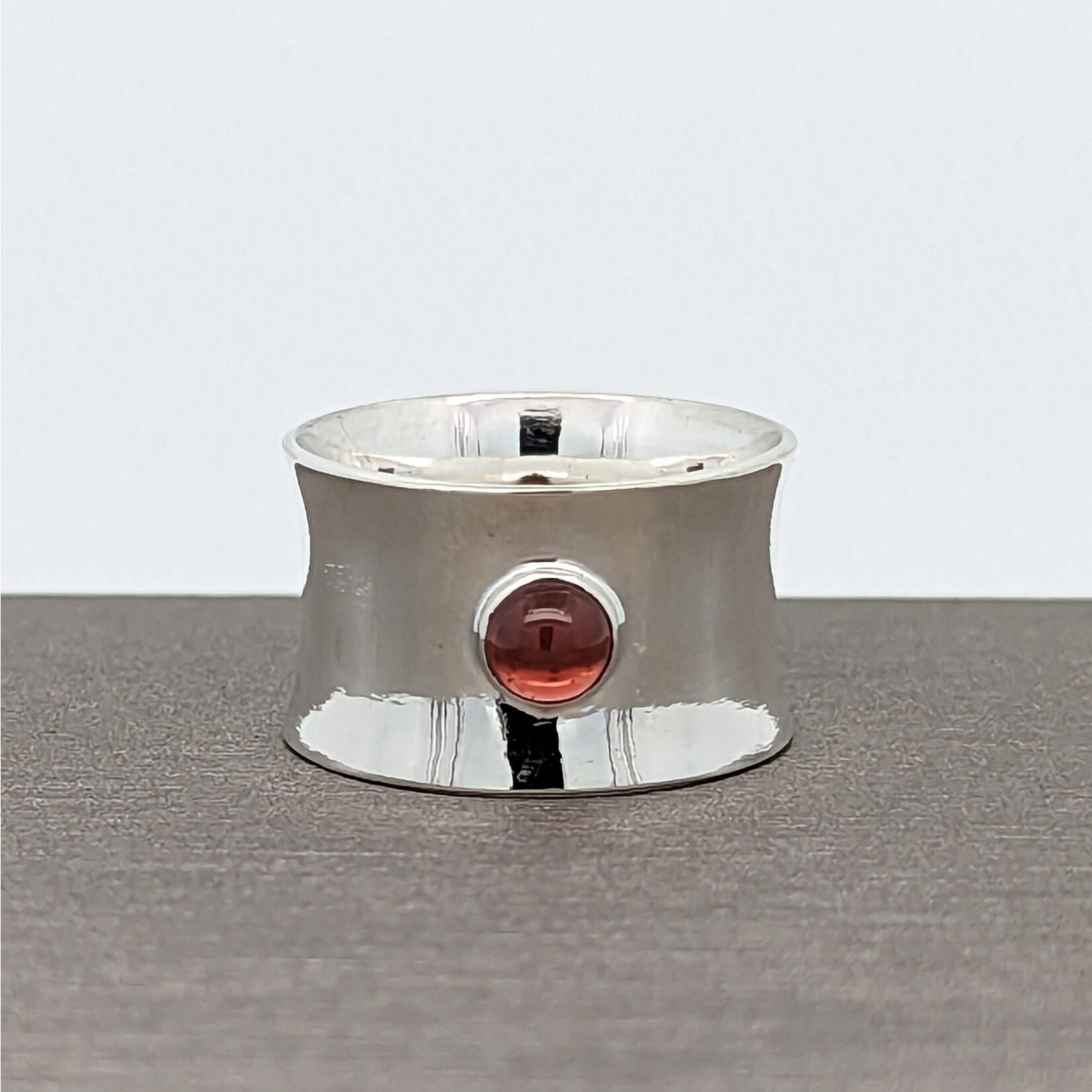 Modern Heirloom® Sterling Silver Flared Ring w/ 5m Garnet