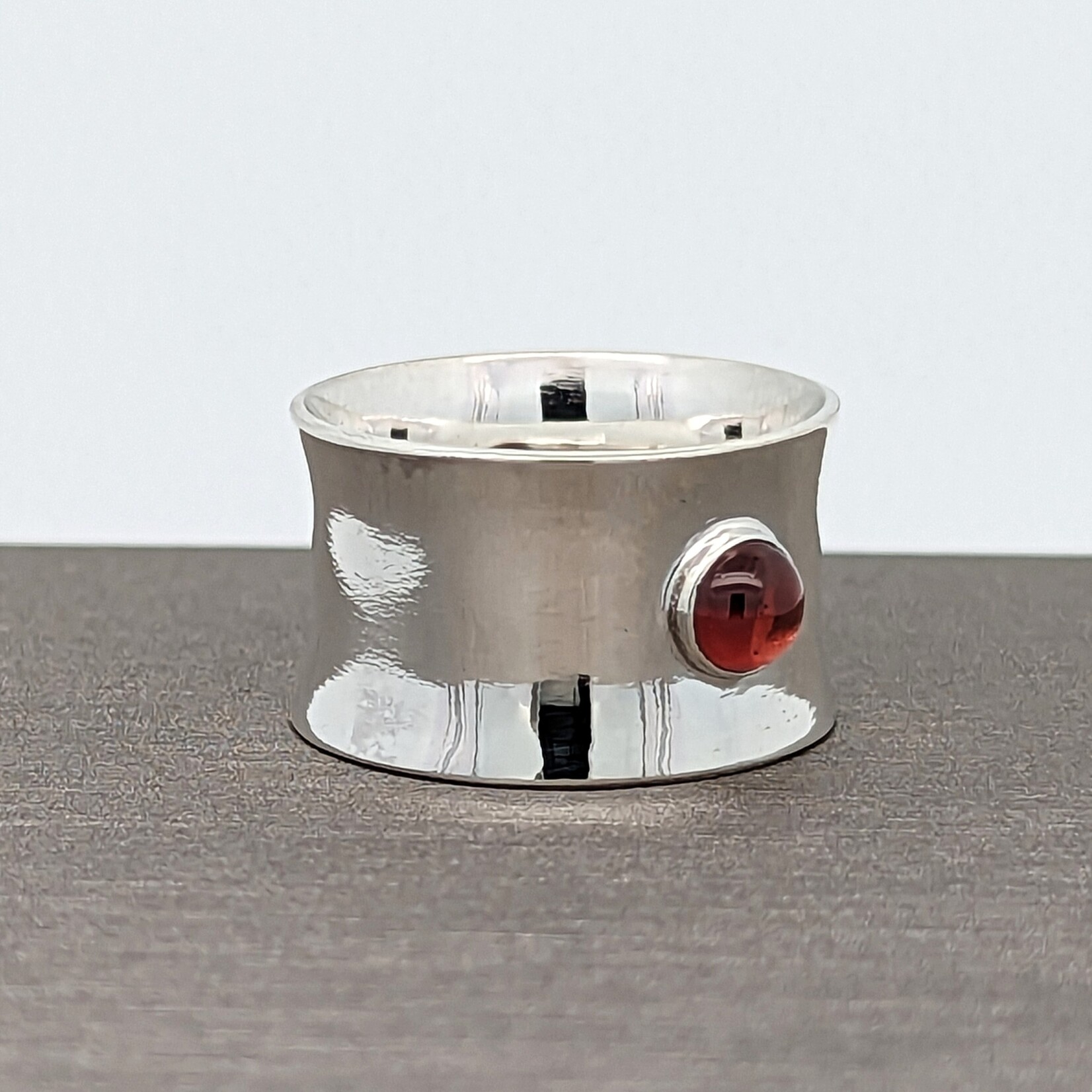 Modern Heirloom® Sterling Silver Flared Ring w/ 5m Garnet