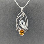 Modern Heirloom® Nouveau Crane Citrine Gem 20" Sterling Necklace