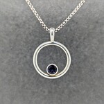 Modern Heirloom® Small Iolite Gem Circle Pendant, 18" Rounded Box