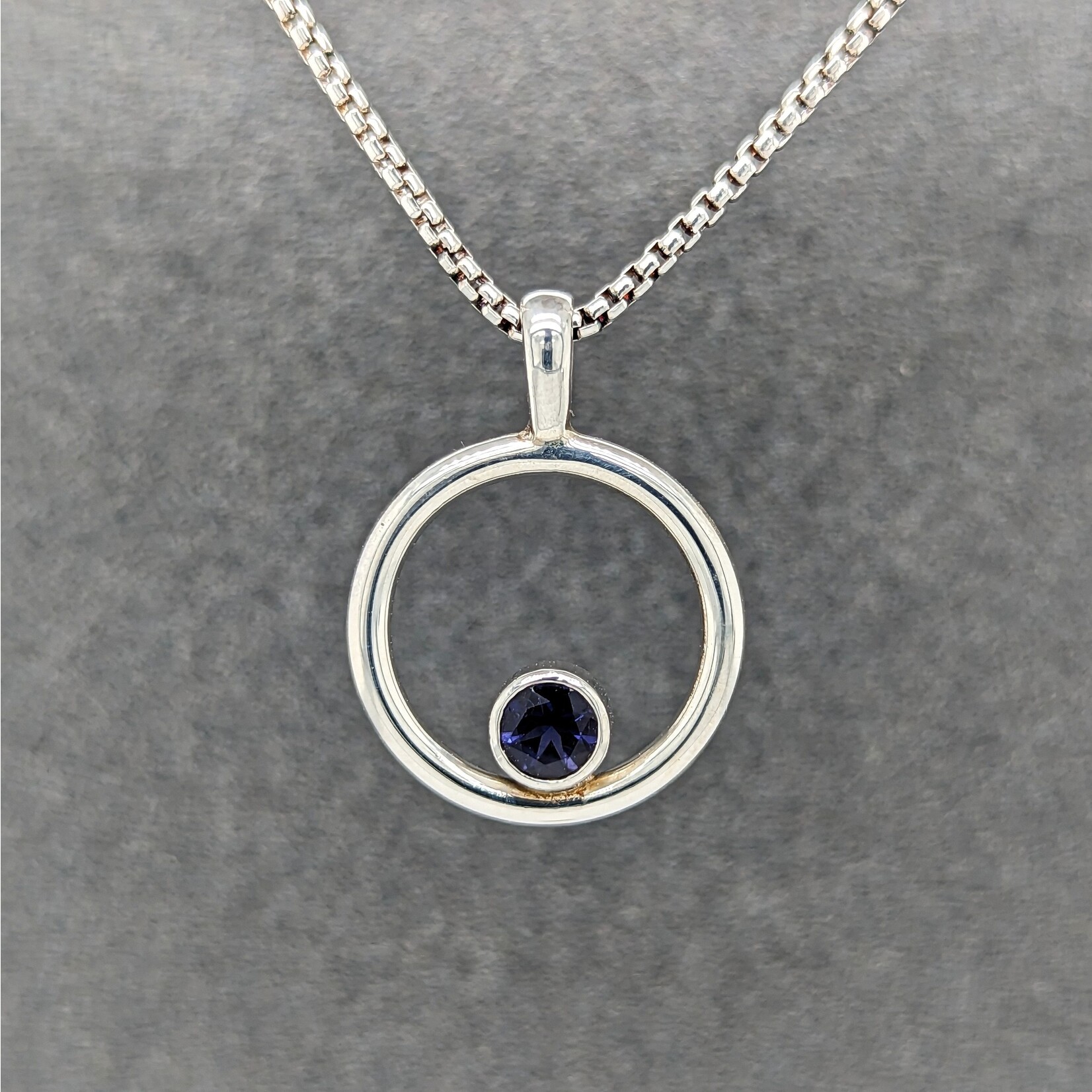 Modern Heirloom® Small Iolite Gem Circle Pendant