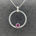 Modern Heirloom® Large Circle w/ 5mm Rhodalite Garnet, 18" Rounded Box