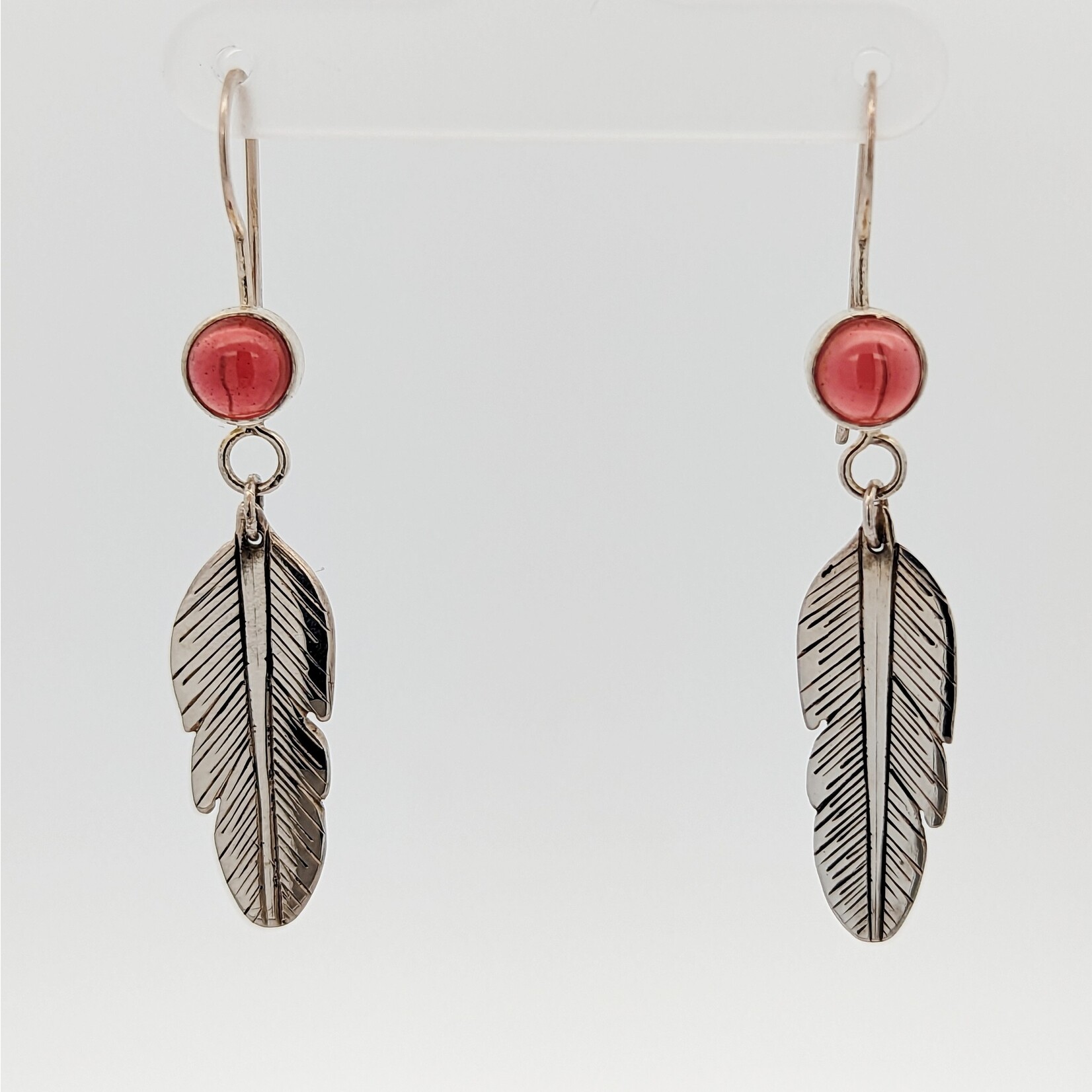 Modern Heirloom® Feather Drop Earring w/ 5mm Garnet