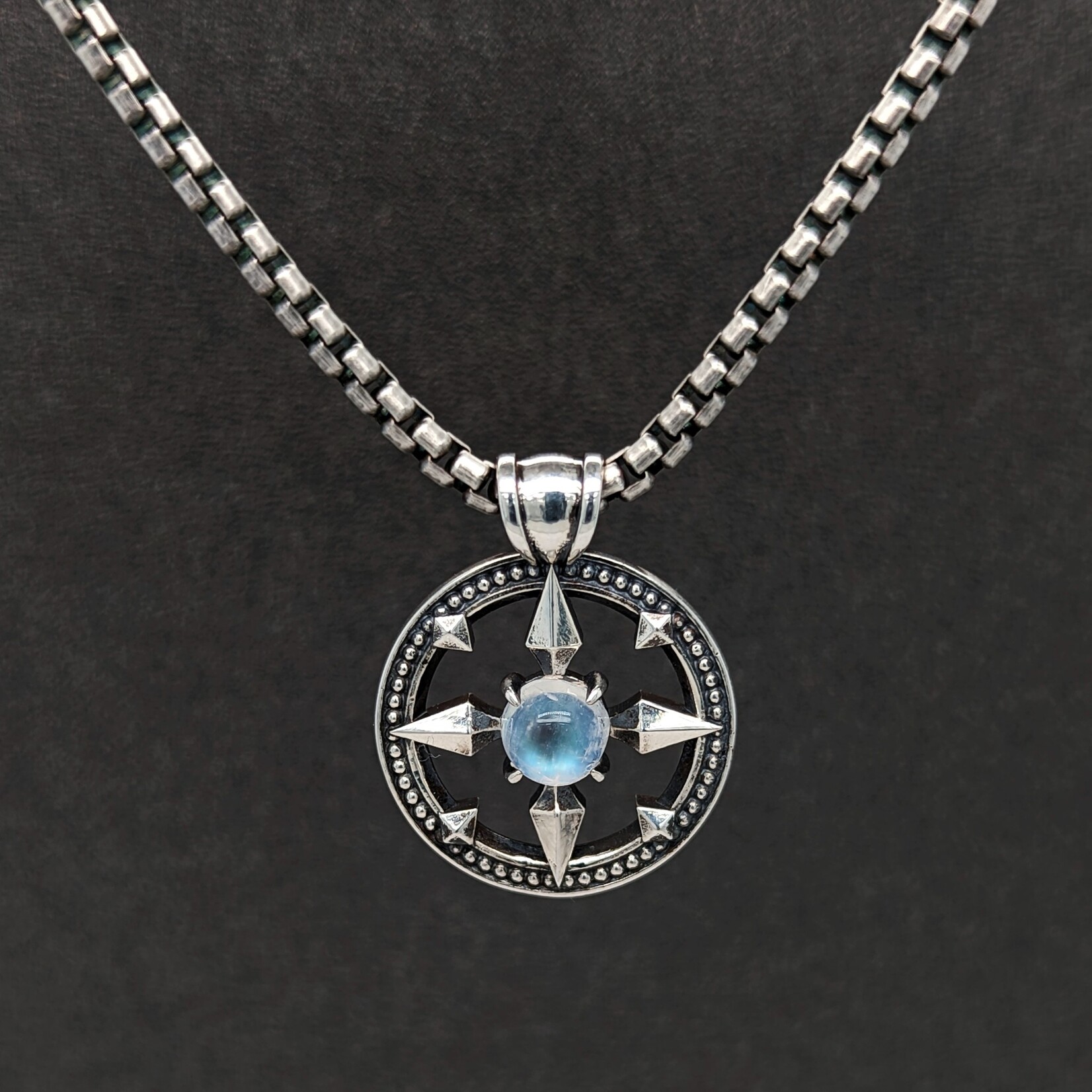 Modern Heirloom® Moonstone Milgrain Compass Necklace