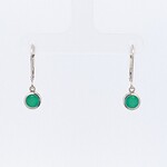 Sterling Filigree Dangle Earring w/ 5mm Chrysoprase