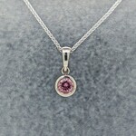 Modern Heirloom® 14KW Filigree Pendant w/ 5mm Pink Tourmaline on 16" Spiga