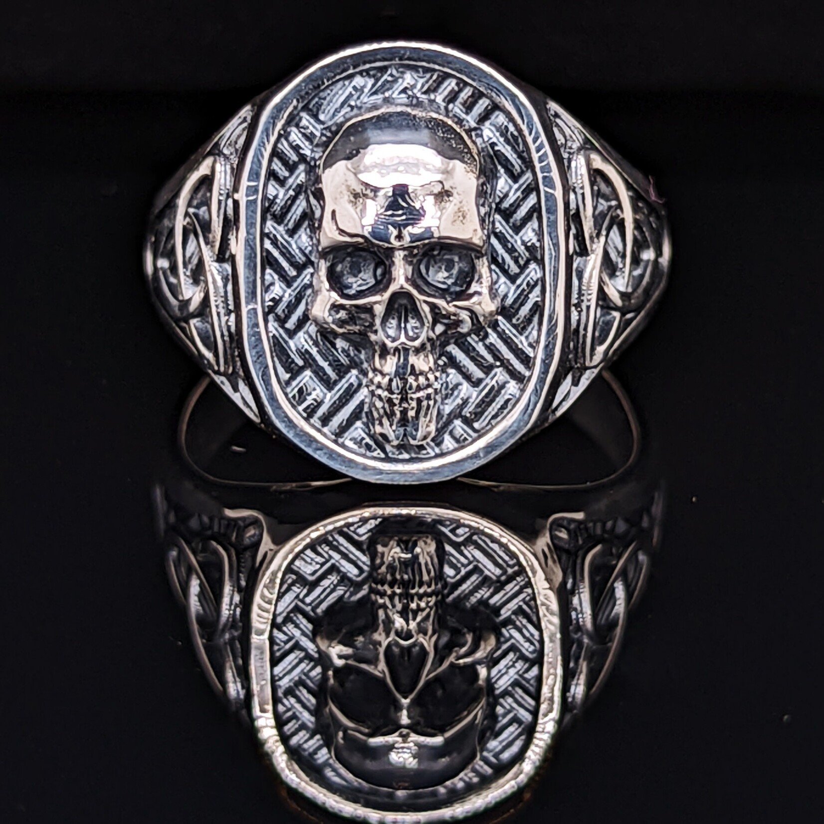 Modern Heirloom® Sterling Silver Celtic Skull Ring, Sz 9.5