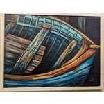 Gretchen Dibler Art "Old Teal Boat Hull"