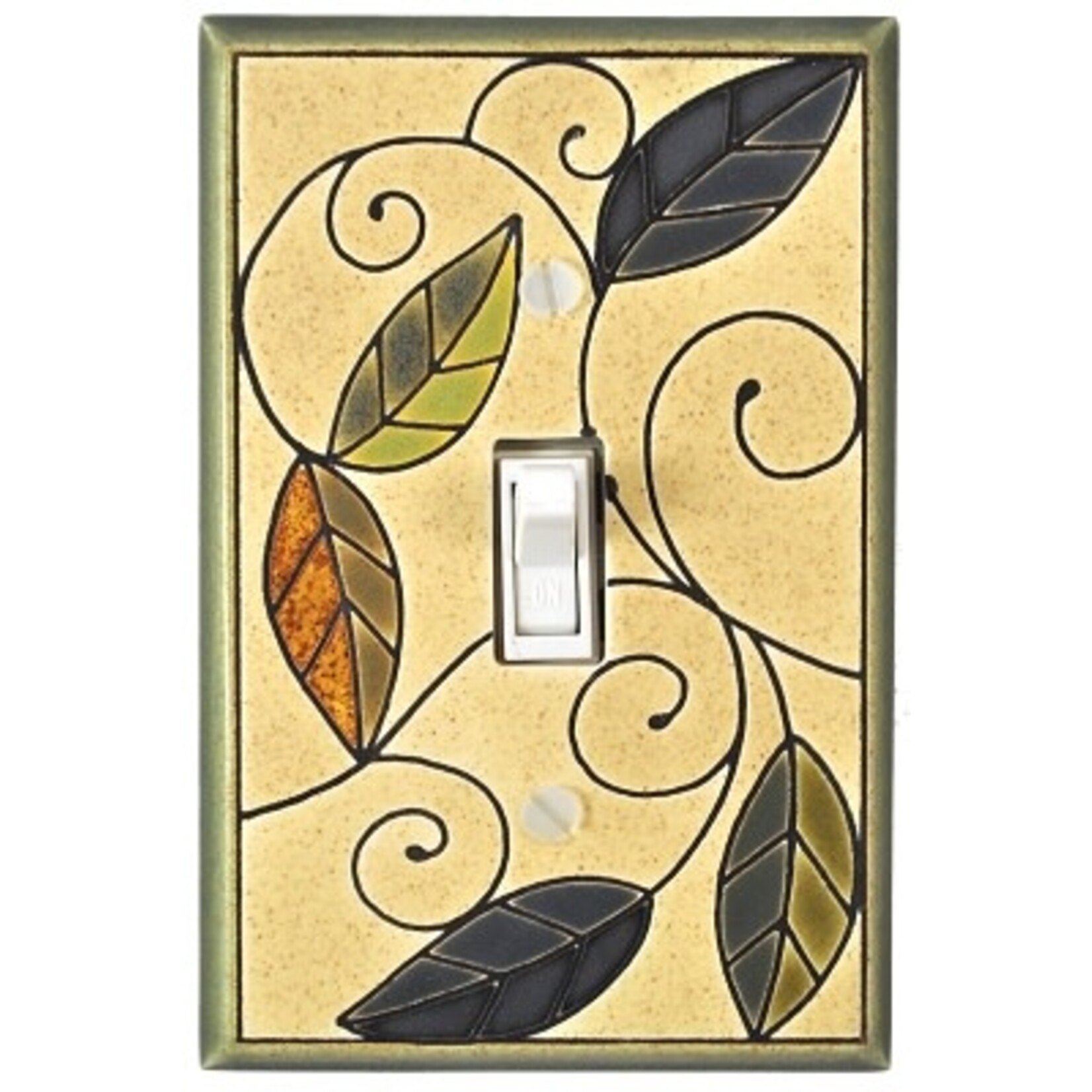 All Fired Up! Ltd. Mosaic Leaves Double Switch